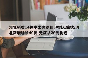 河北新增14例本土确诊和30例无症状/河北新增确诊40例 无症状26例轨迹